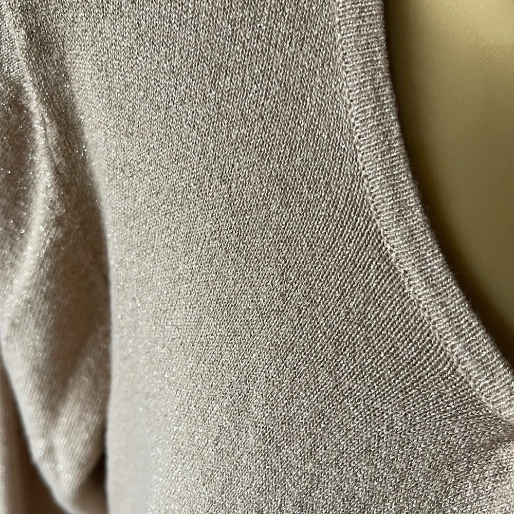 Worthington gold metallic crewneck sweater - Picture 2 of 10